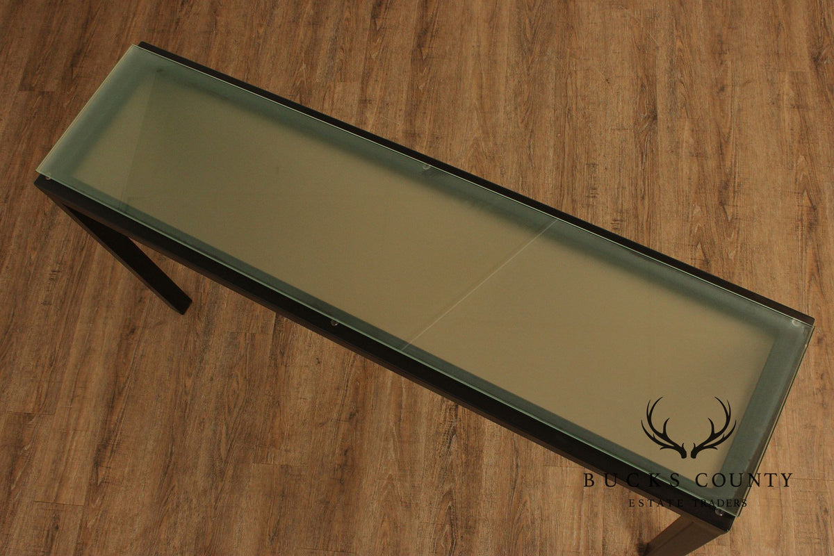 Charleston Forge Glass Top Cast Parsons Console Table