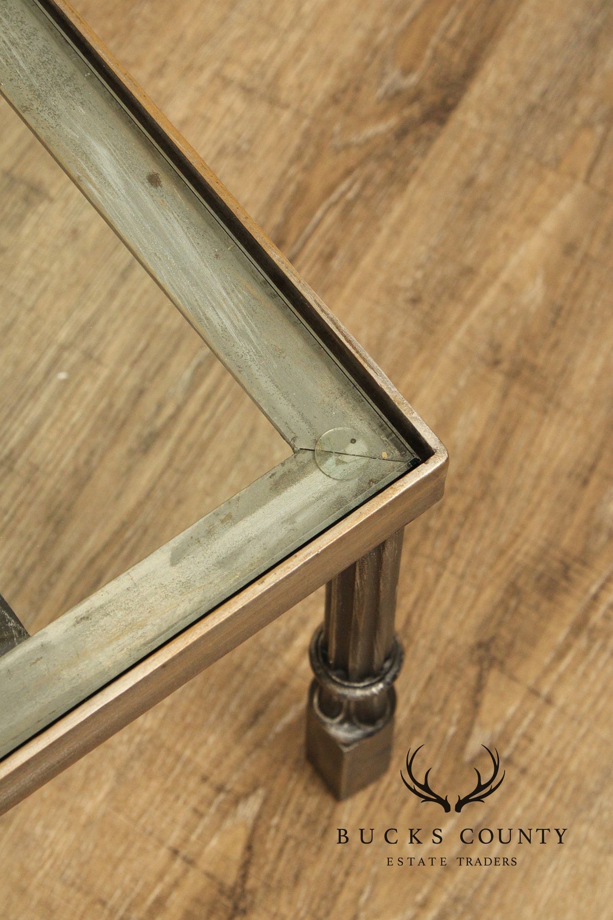 Renaissance Style Cast Iron Glass Top Coffee Table