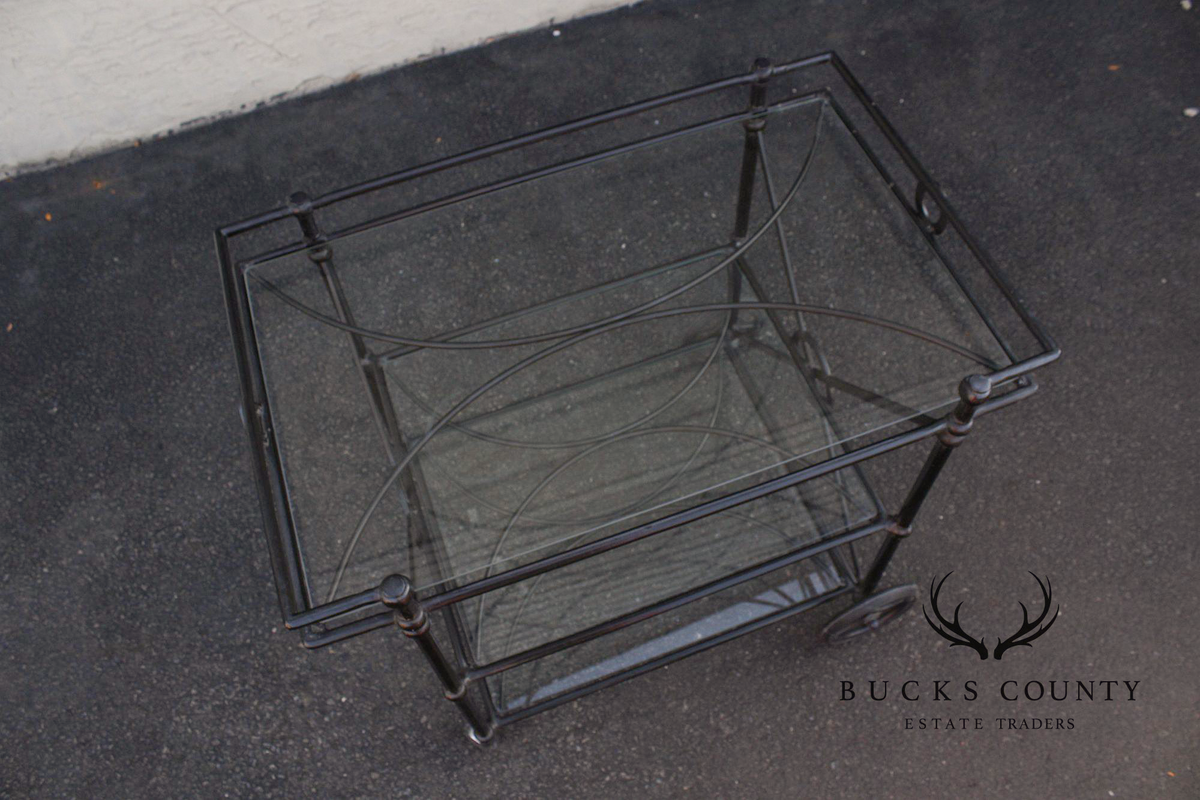 Woodard Delphi Three-Tier Patio Serving Bar Cart