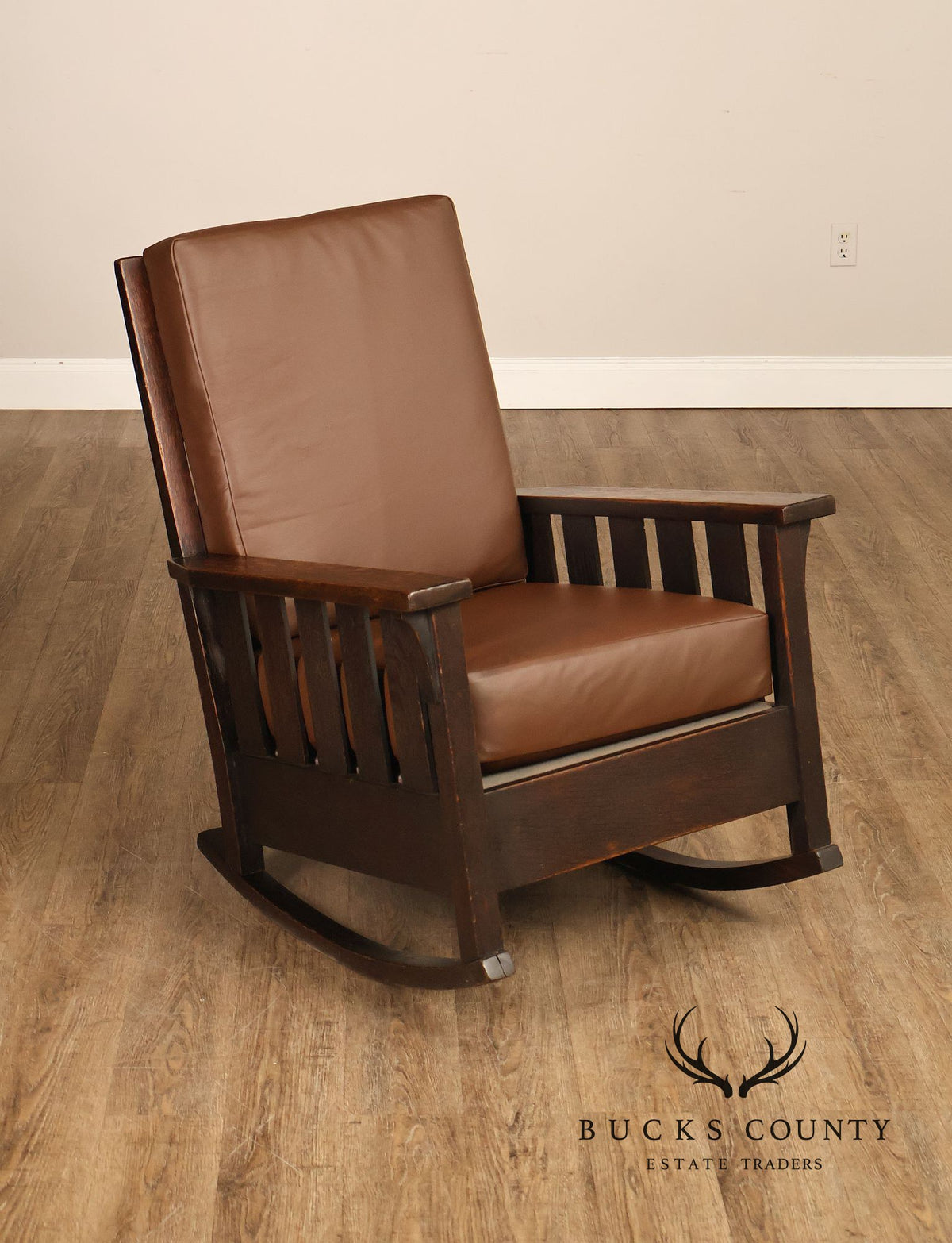 Gustav Stickley Antique Mission Oak Slatted Rocker Model No. 323