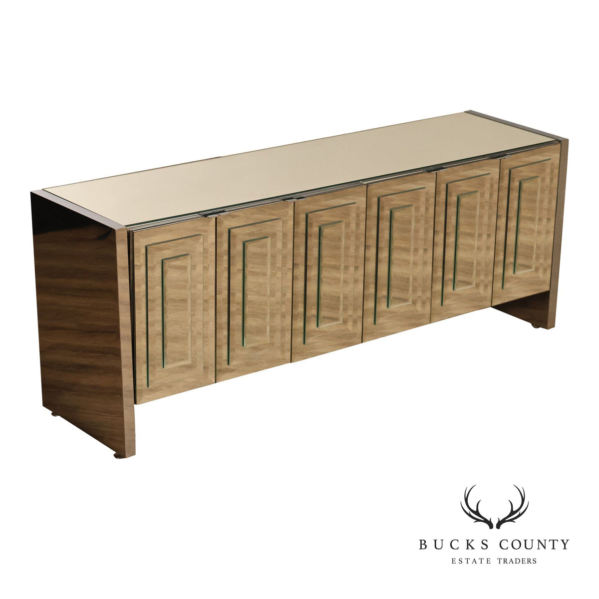 Ello Hollywood Regency Mirrored Dresser or Sideboard