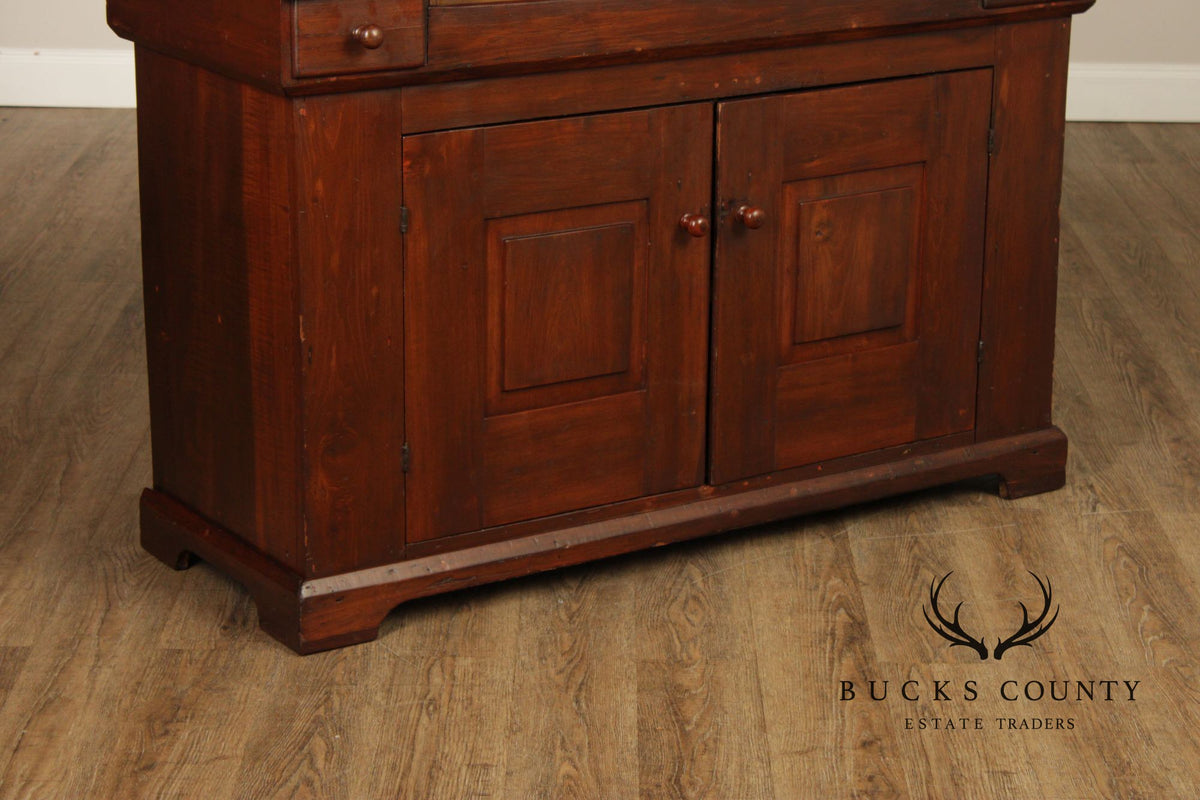 Antique Farmhouse Pine and Copper Dry Sink