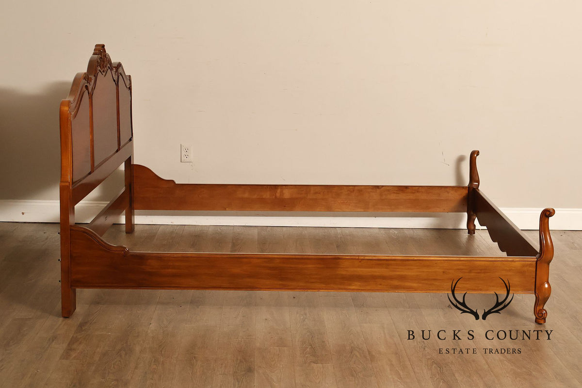 Henredon Carved Cherry King Size Bed Frame