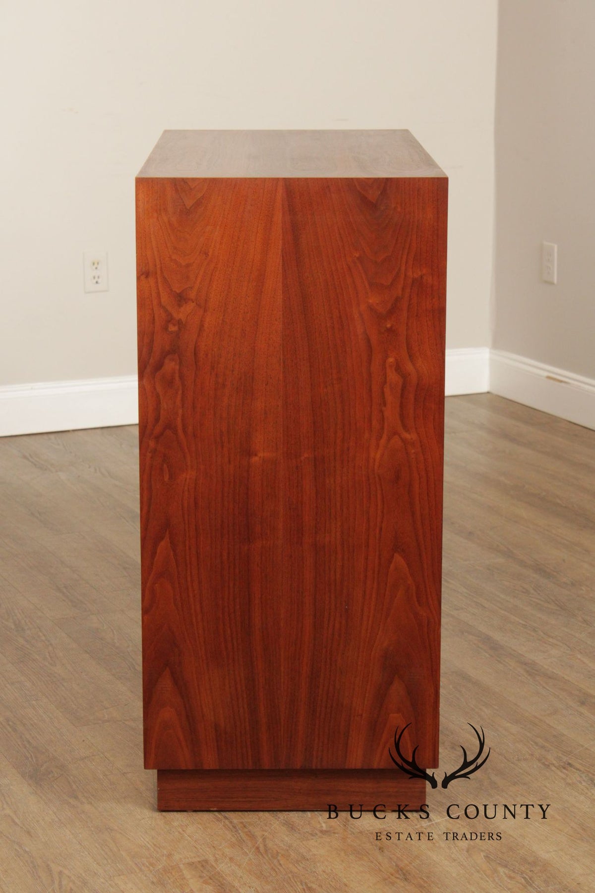 Mid Century Modern White Lacquered Tall Chest