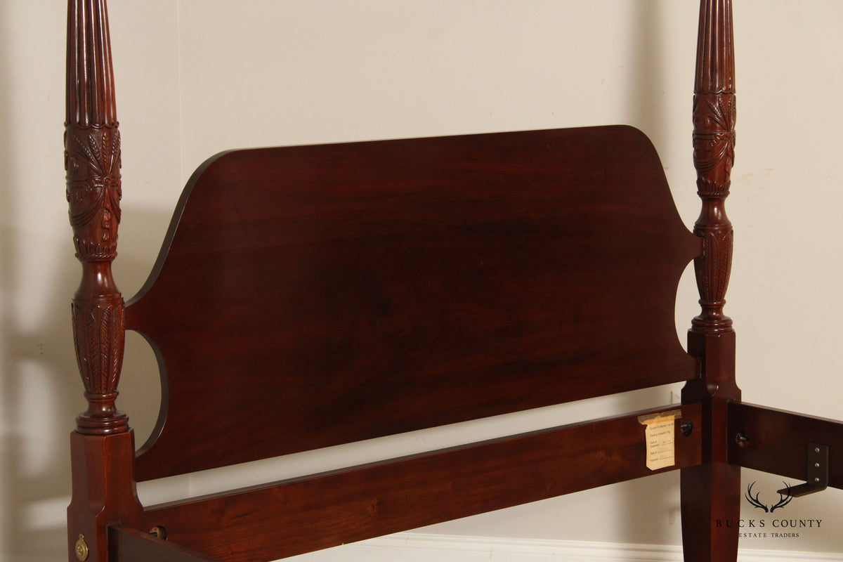 Councill Craftsmen Mahogany Rice Carved Queen Size Canopy Bed