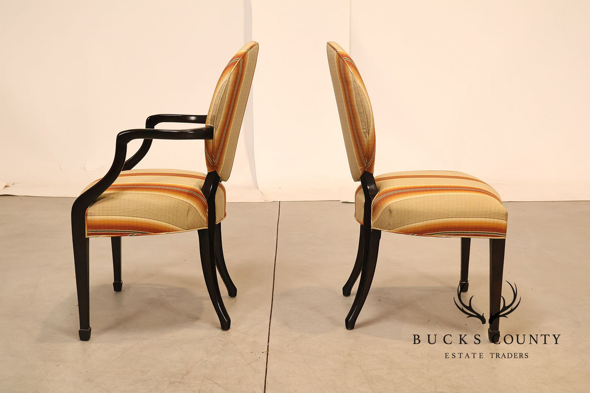 Baker Furniture Set Of Eight Oval Back Dining Chairs