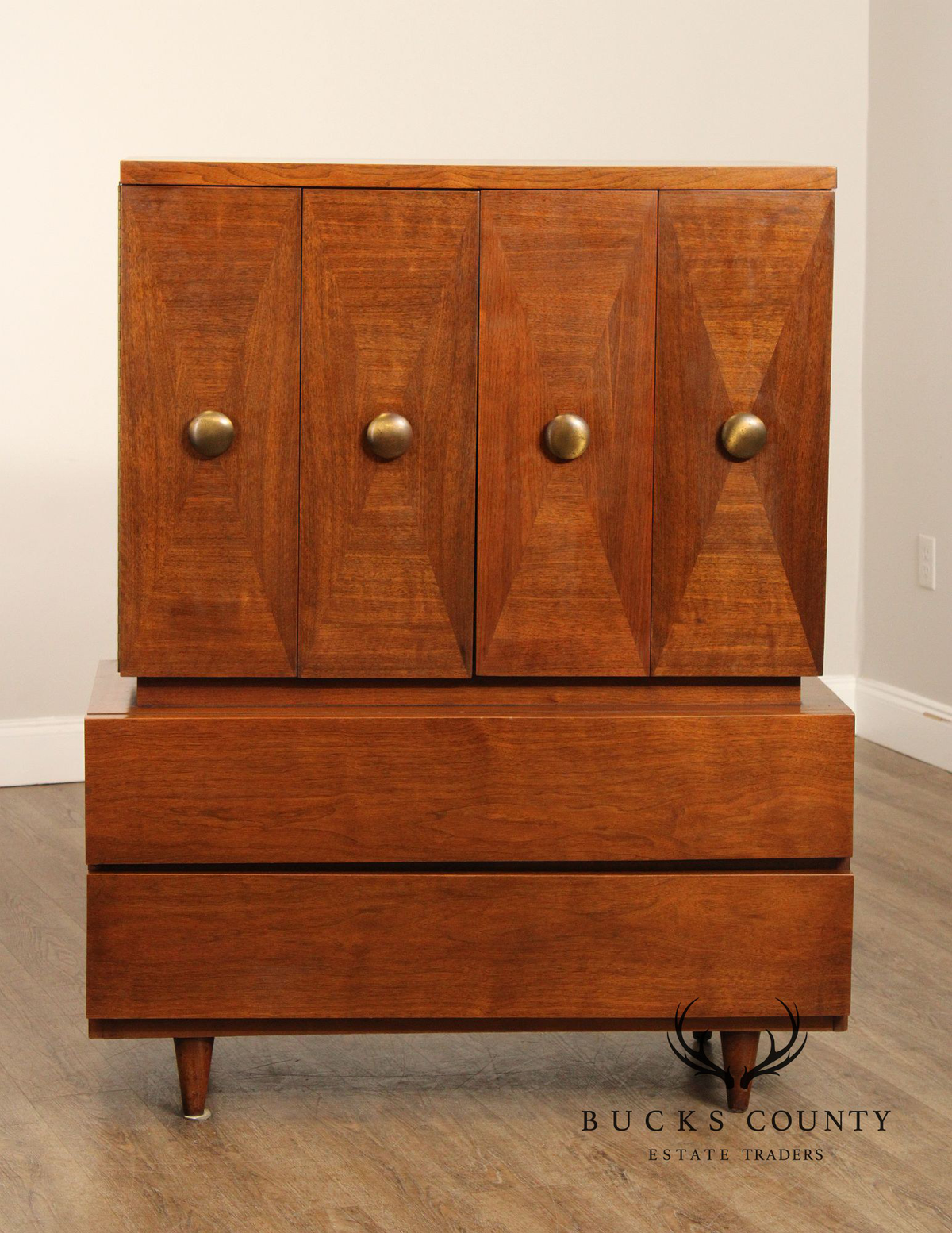 American Of Martinsville Mid Century Modern Walnut Gentleman's Chest