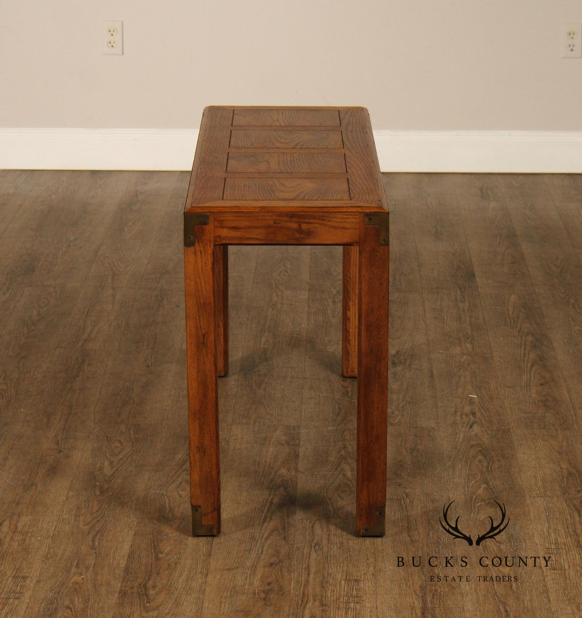 Henredon Artefacts Campaign Style Oak Console Table