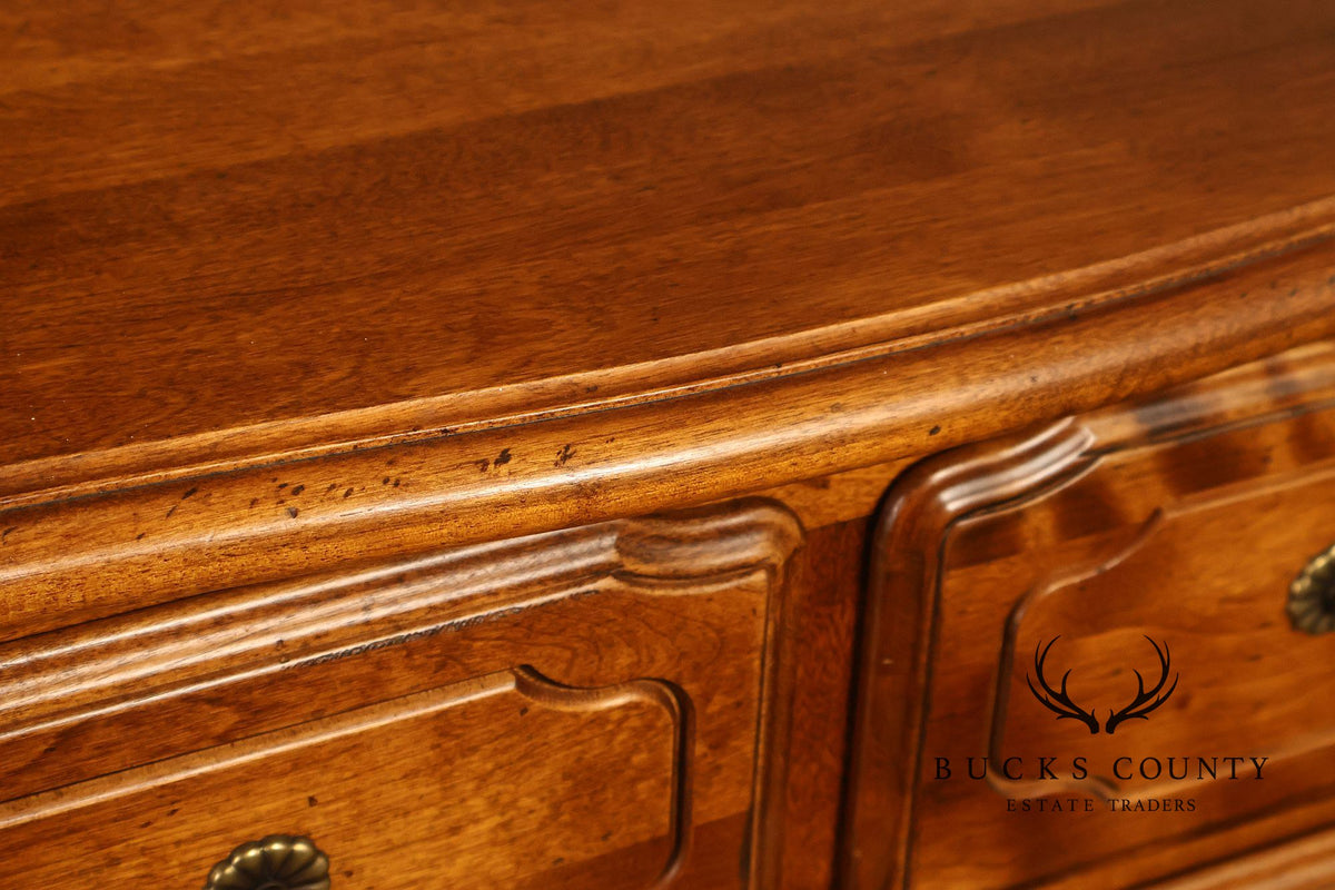 Ethan Allen Country French Maple And Birchwood Six Drawer High Chest