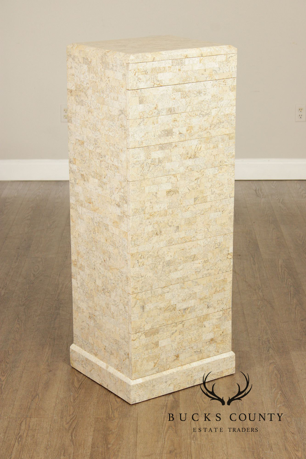 Maitland Smith Tessellated Marble Tall Chest
