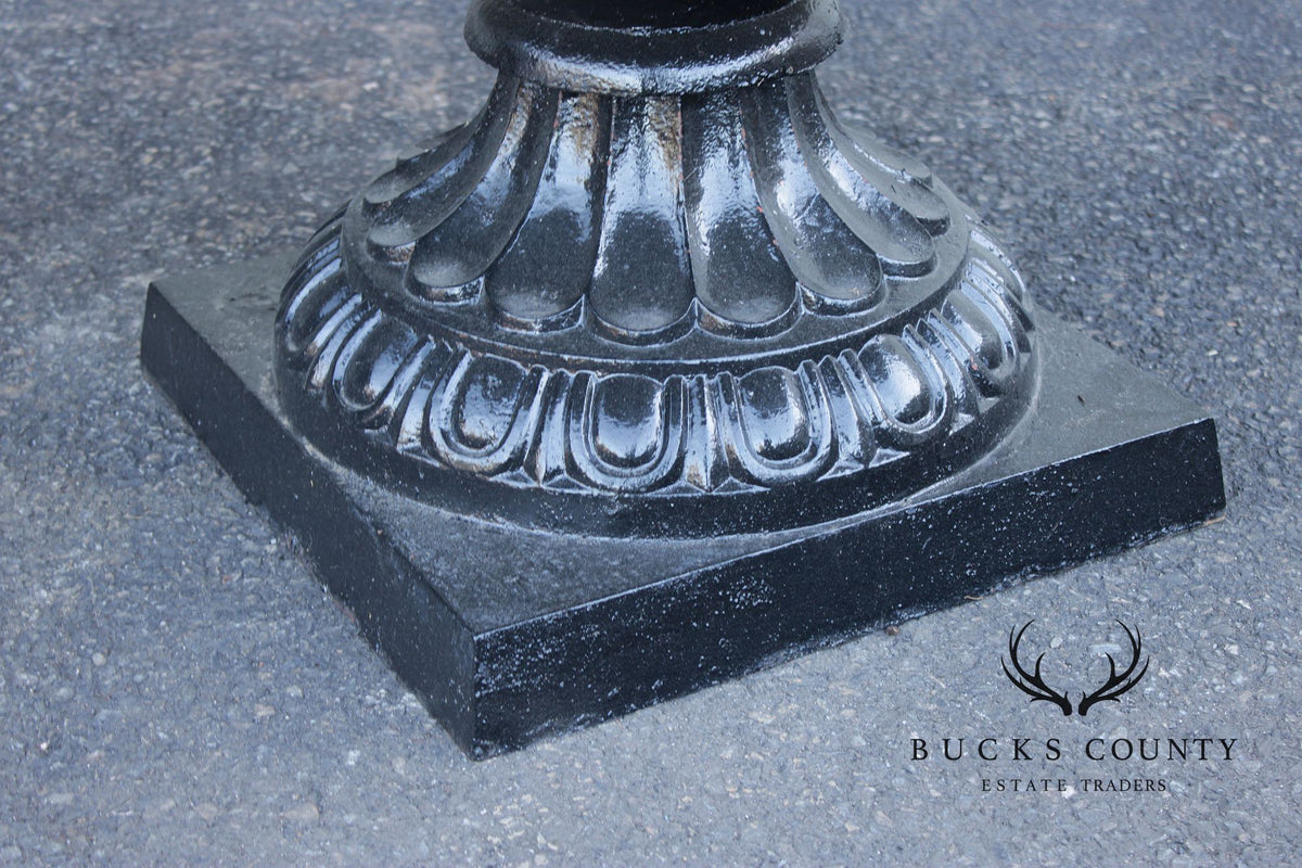 Large Cast Iron Pair Of Garden Urn Planters