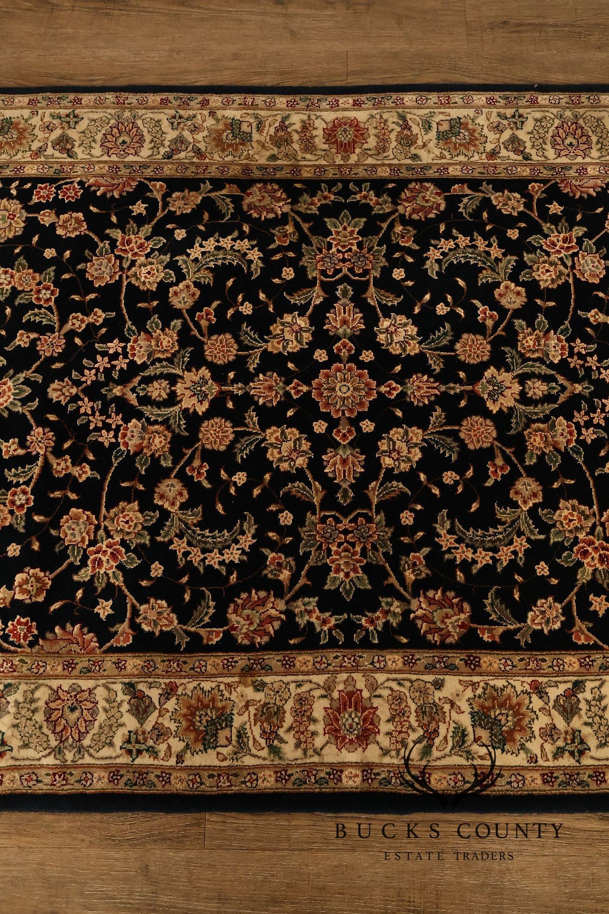 Chinese Tabriz Fish Pattern Hand Woven Wool & Silk Area Rug 4' x 6'