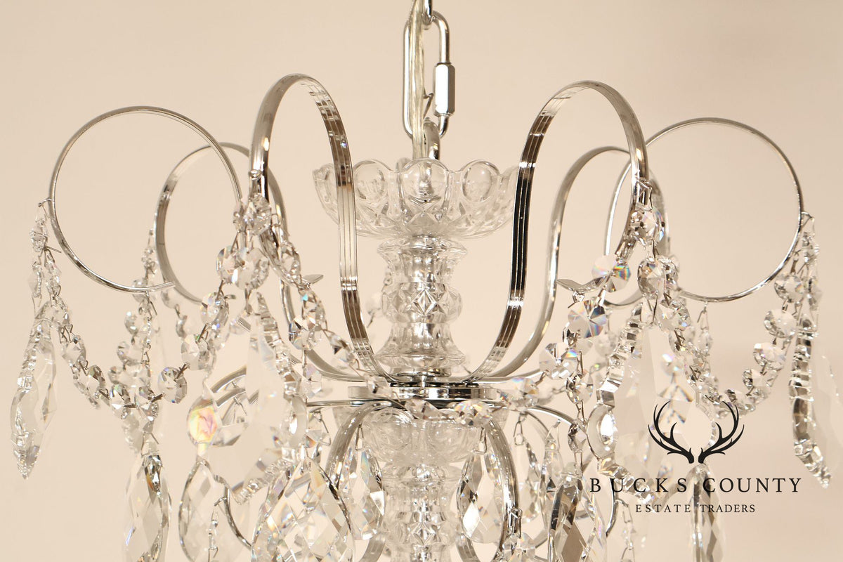 Schonbek Twenty-Light Crystal Two-Tier Polished Silver Chandelier