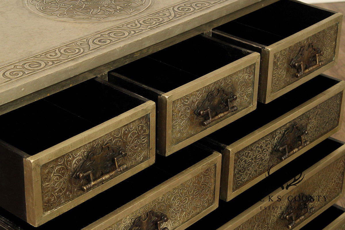 Vintage Embossed Metal Chest of Drawers