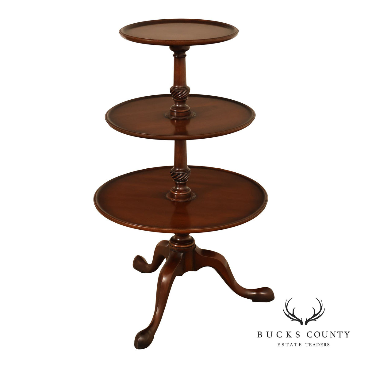 Kittinger Colonial Williamsburg CW 25 George III Style Mahogany Dumbwaiter Table