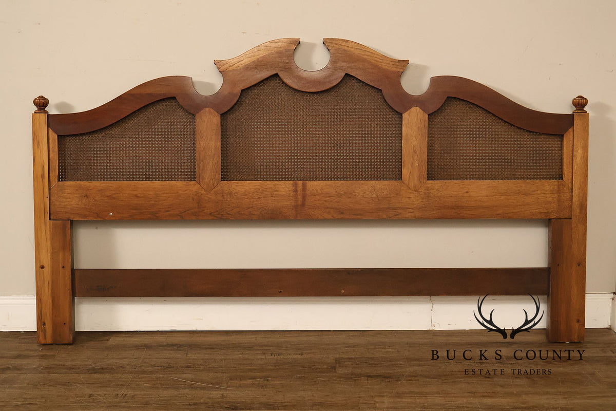 Henredon French Country Style King Size Caned Headboard