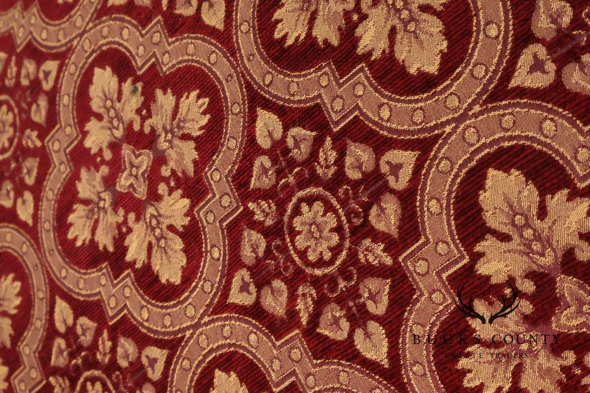 Smith & Watson Georgian Style Carved Mahogany Upholstered Stool