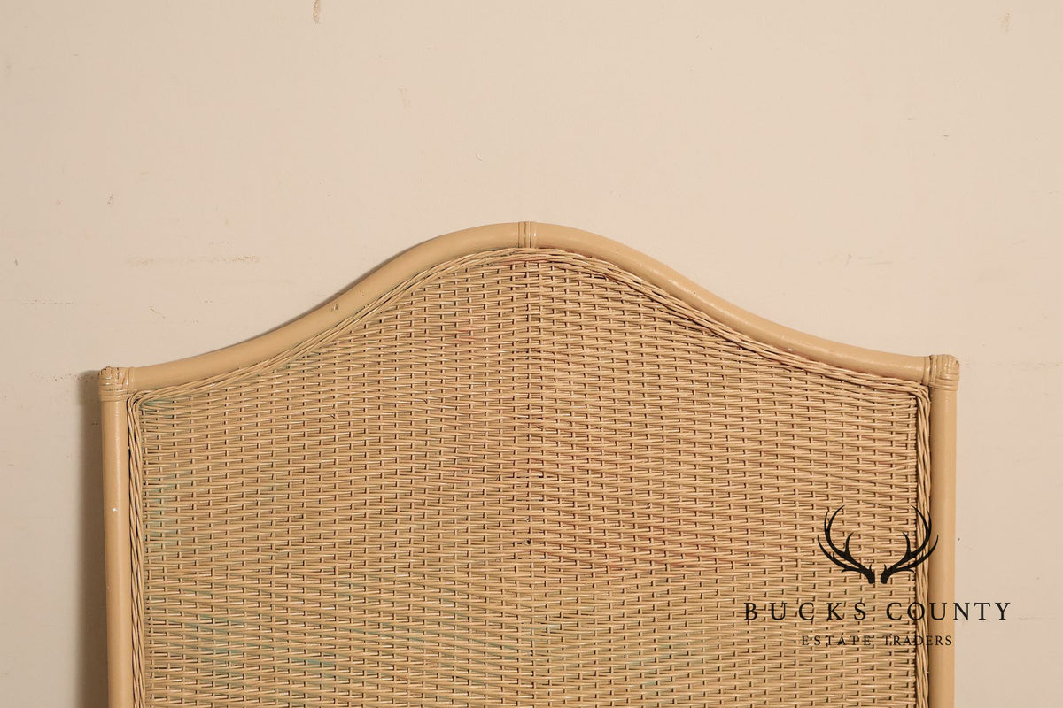 Vintage Coastal Style Pair of Twin Wicker Headboards