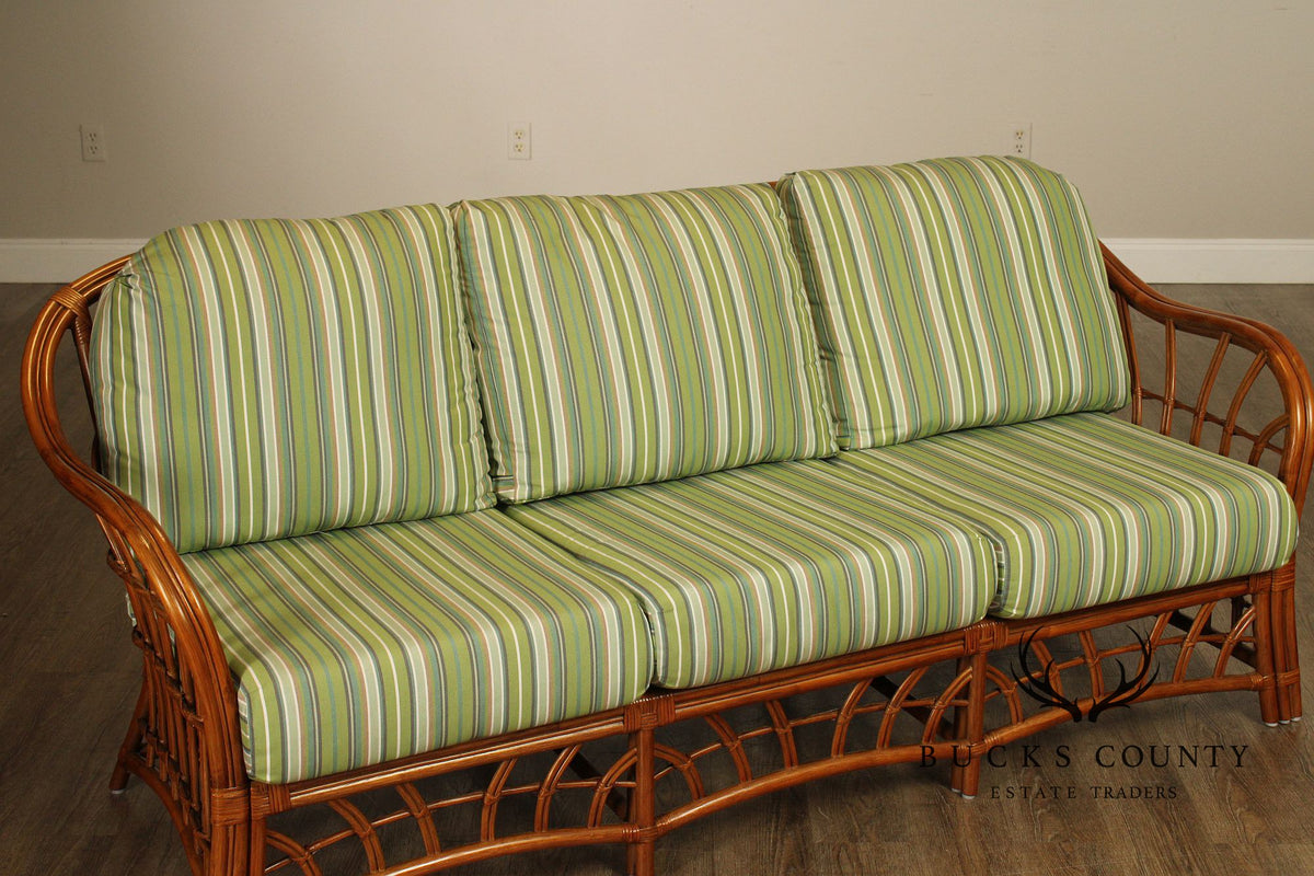 South Sea 'New Kauai' Rattan Sofa With Sunbrella Cushions