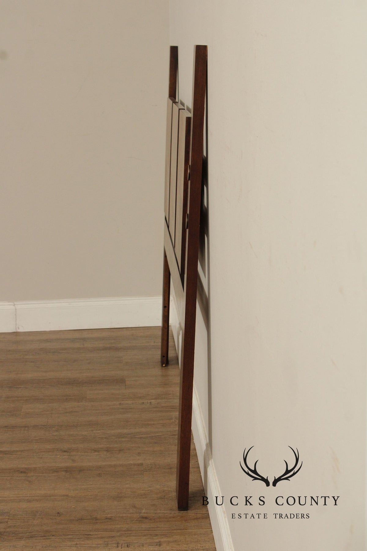 Lane Mid Century Modern Brutalist Queen Size Walnut Headboard