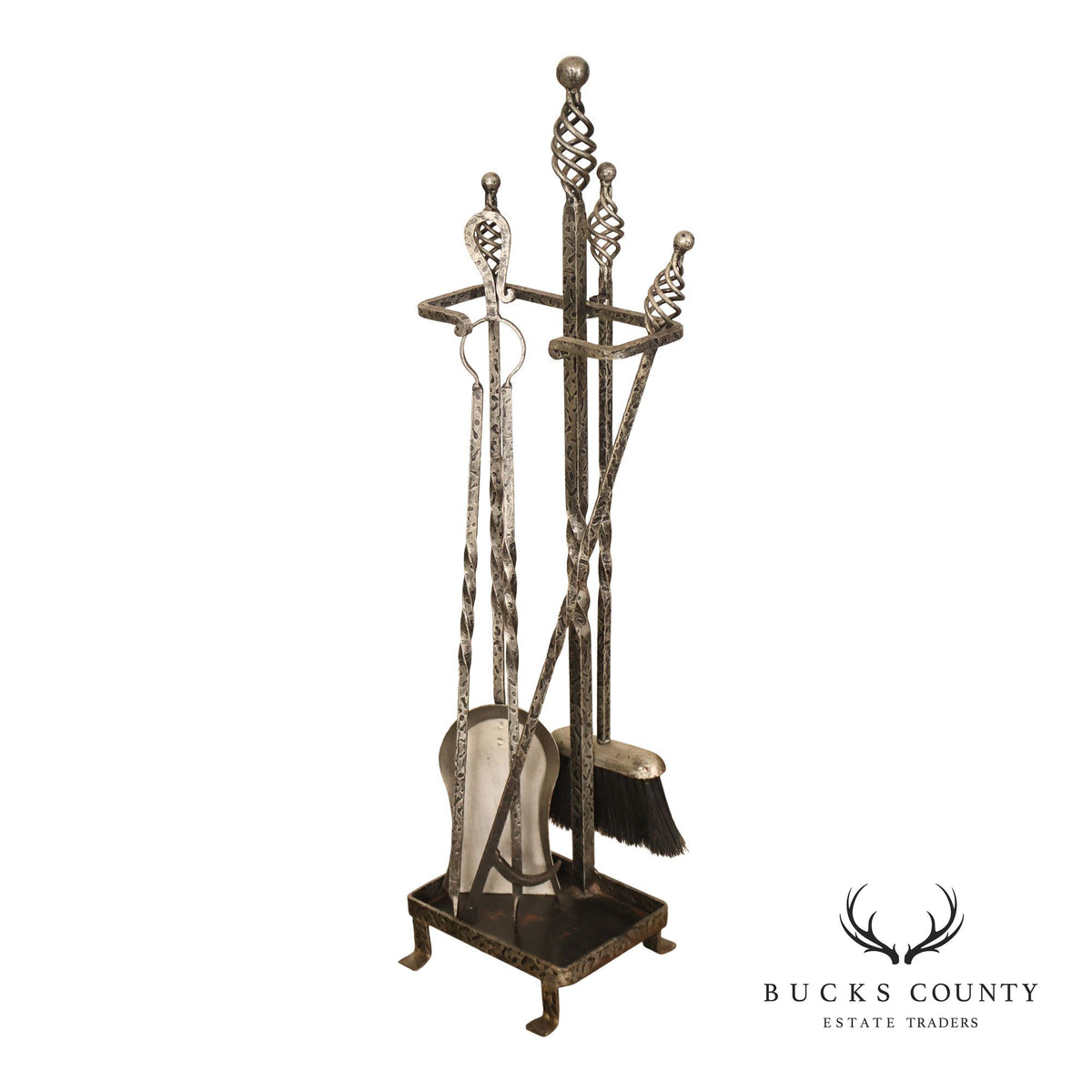 Wrought Iron Fireplace Five-Piece Tool Set