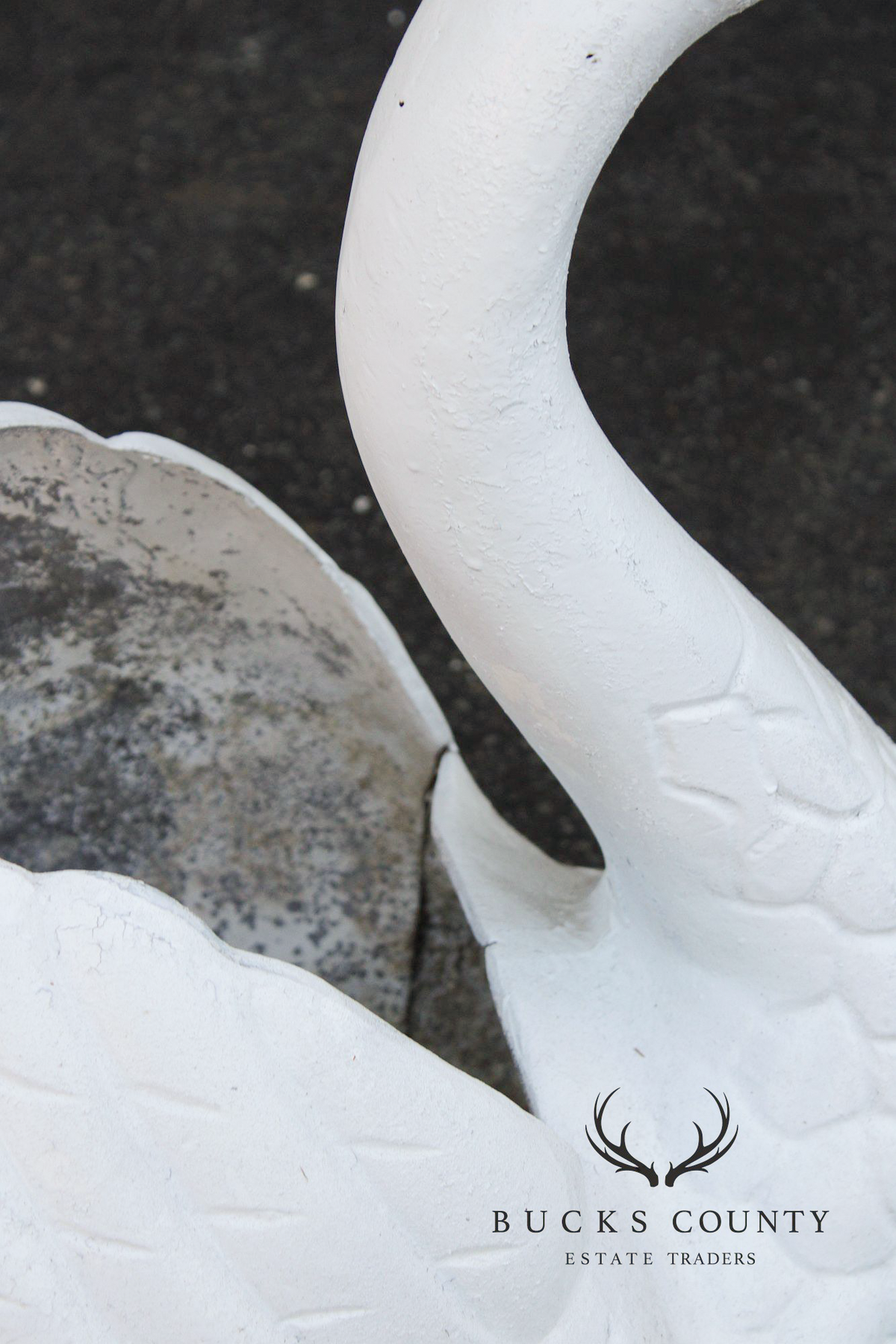 Vintage Cast Metal Swan Garden Planter