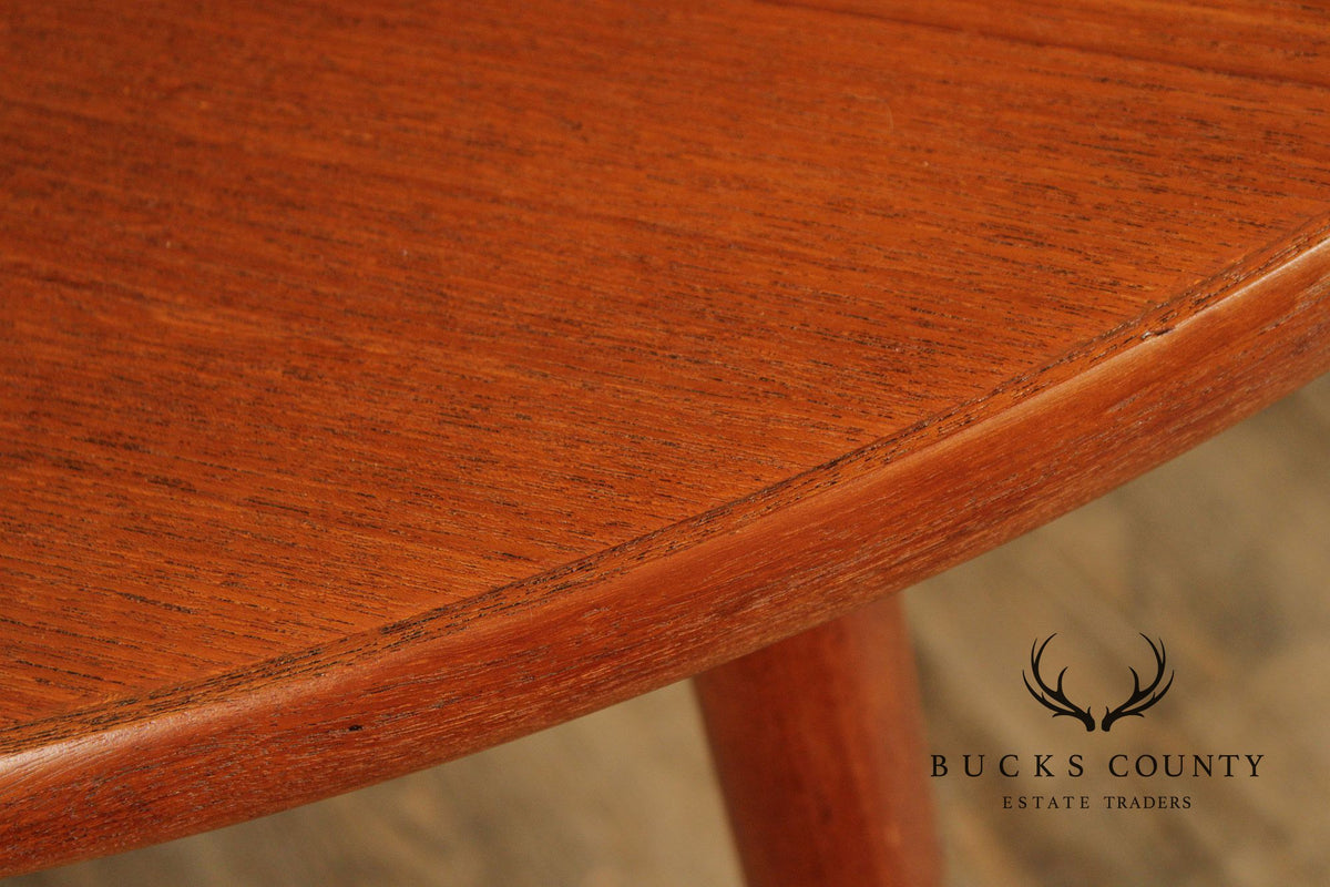 Dux Swedish Modern Teak Expandable Round Dining Table