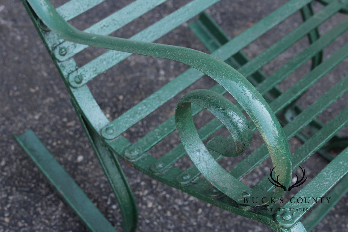 Antique Wrought Iron Outdoor Garden Rocking Chair