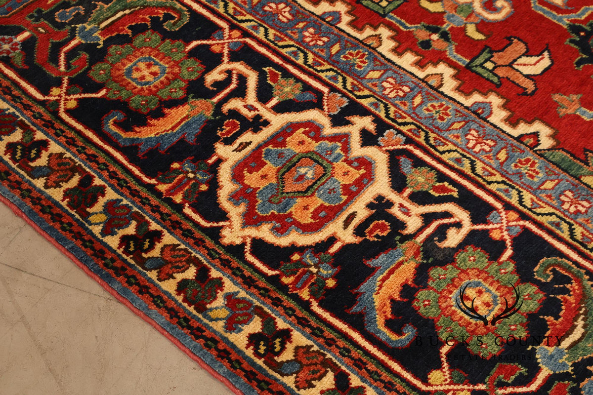 Persian Heriz Hand Knotted Wool Room Size Rug 9' x 13'