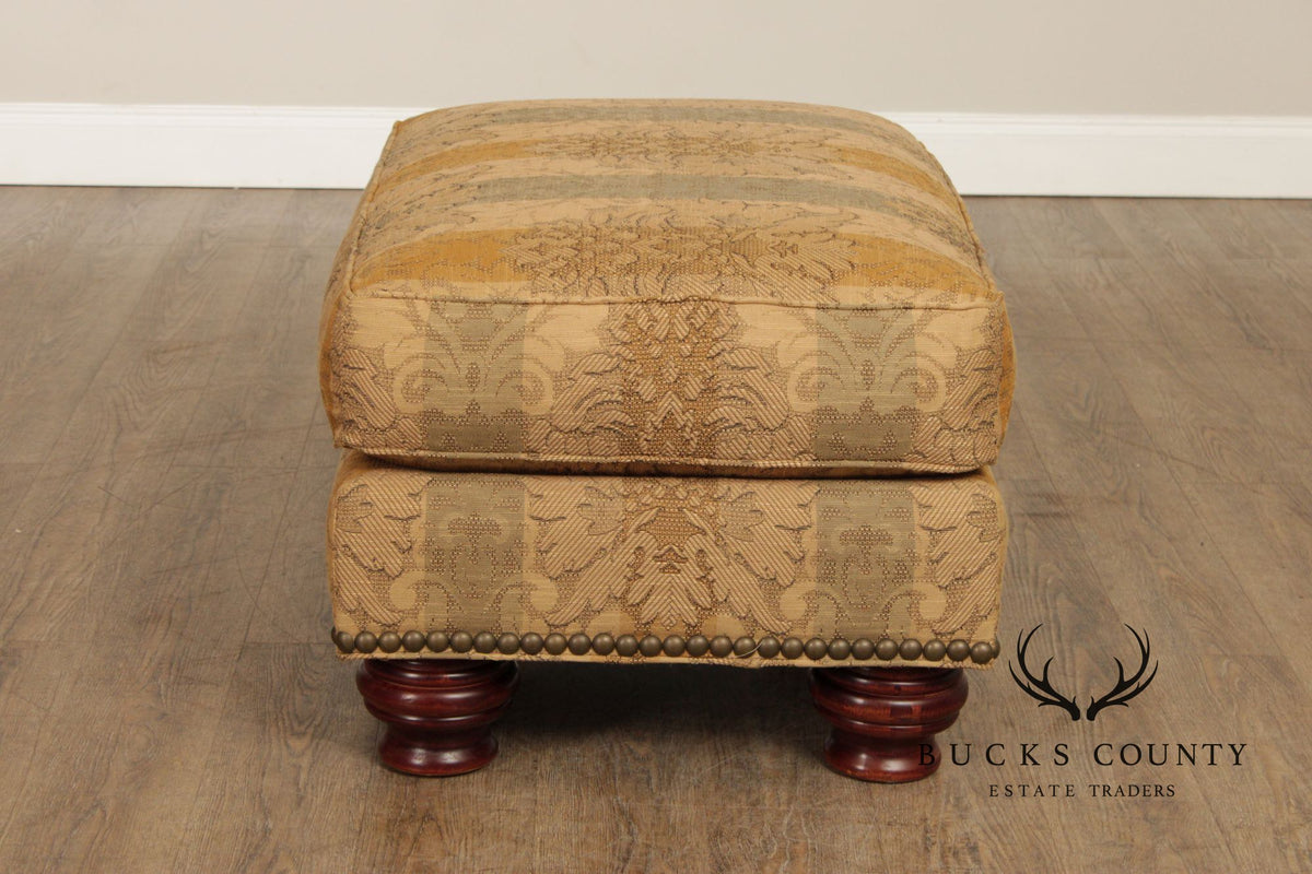 Thomasville Traditional Style Pair of Upholstered Ottomans