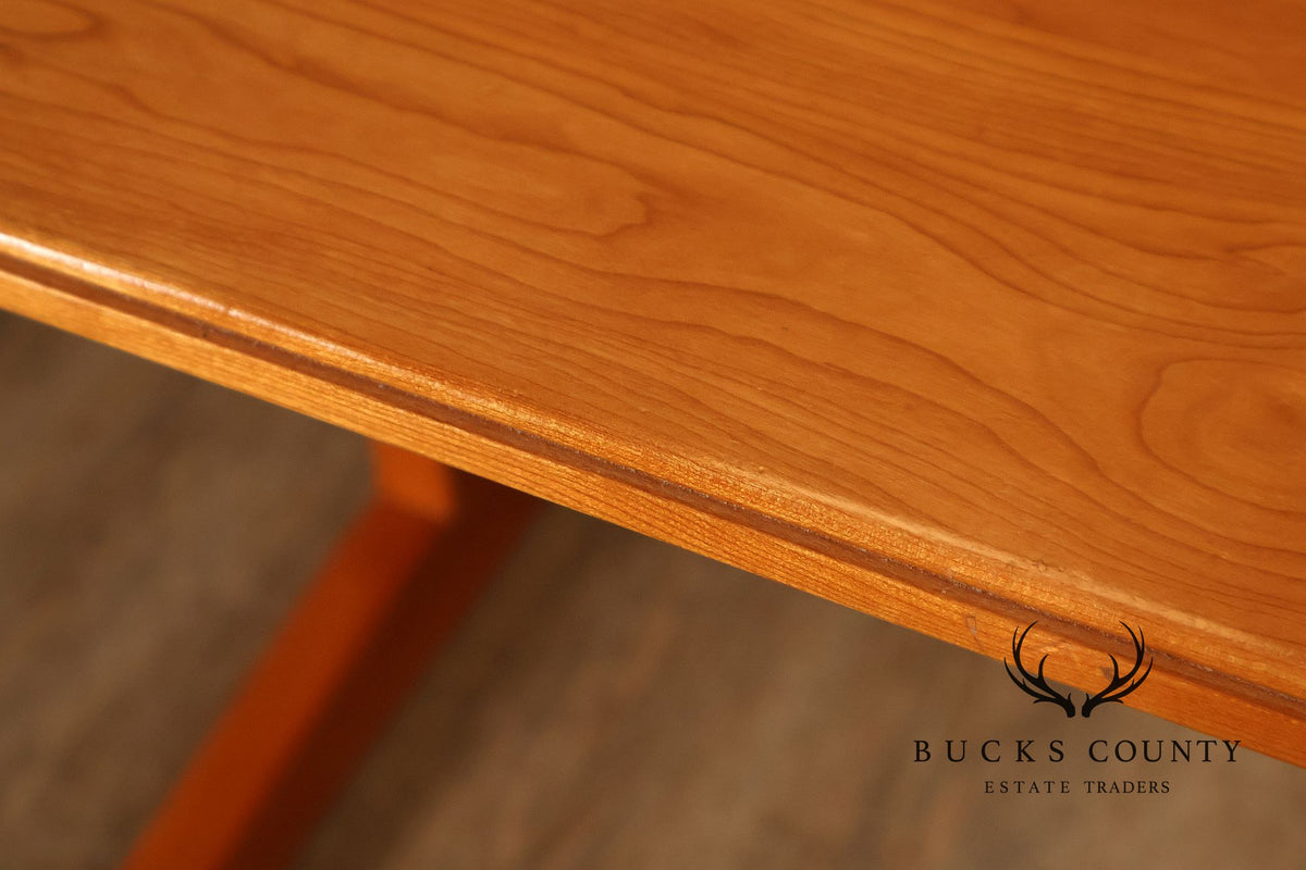 Mid Century Modern Oval Wood Dining Table With Trestle Base