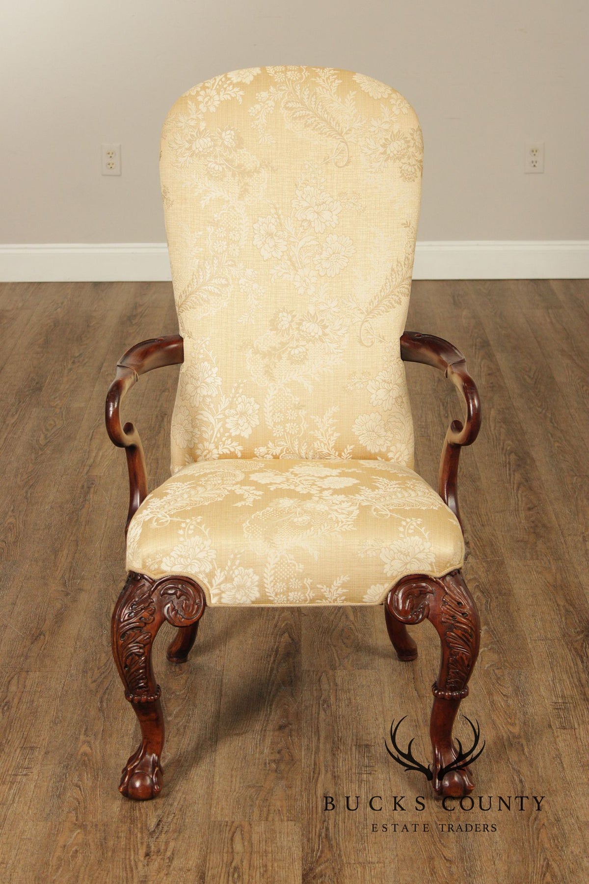 Century Furniture Georgian Style Pair of Mahogany Armchairs