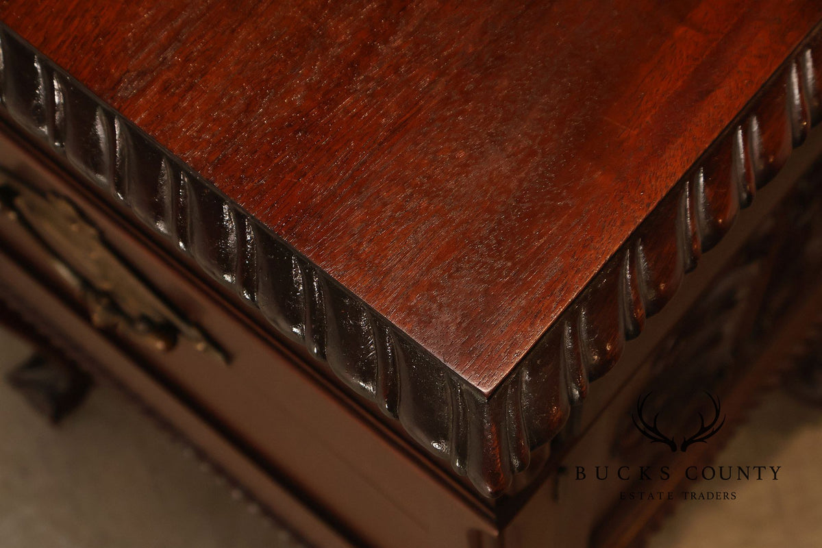 Vintage Chippendale Style Mahogany Sideboard Buffet