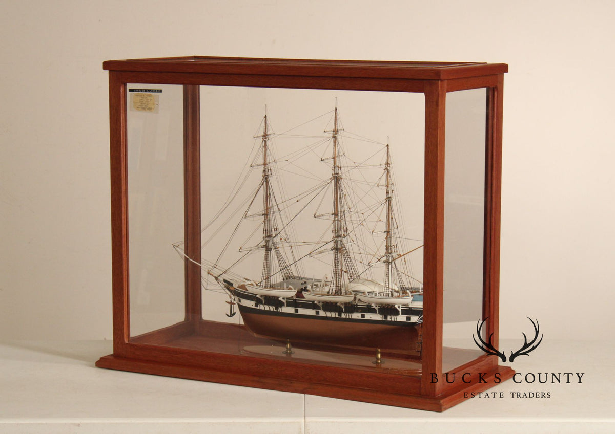 Model Ship 'Charles W. Morgan' In Wooden Display Case