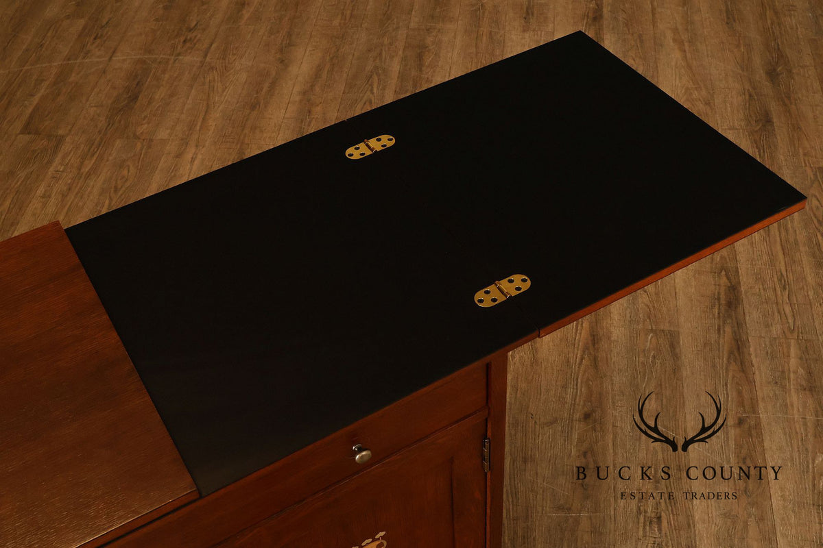 Stickley Mission Collection Oak Harvey Ellis Inlaid Server