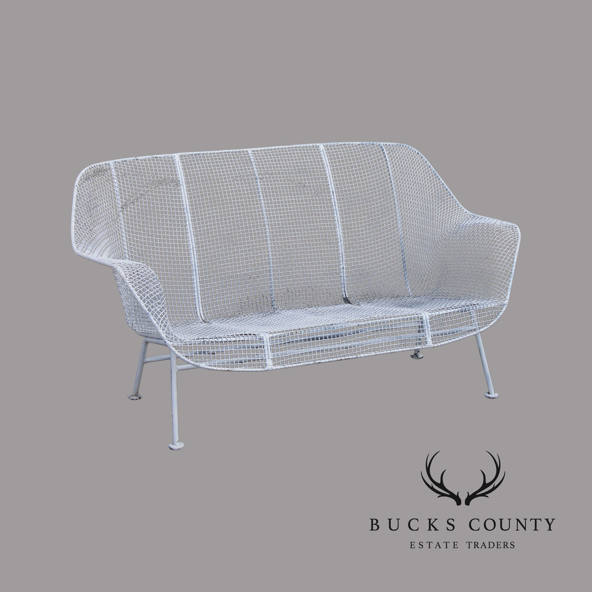 Russell Woodard Mid Century Modern 'Sculptura' Wrought Iron Settee