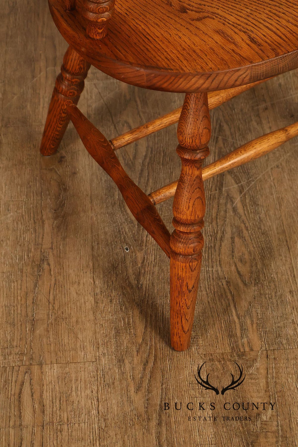 Vintage Pair of Oak Windsor Armchairs
