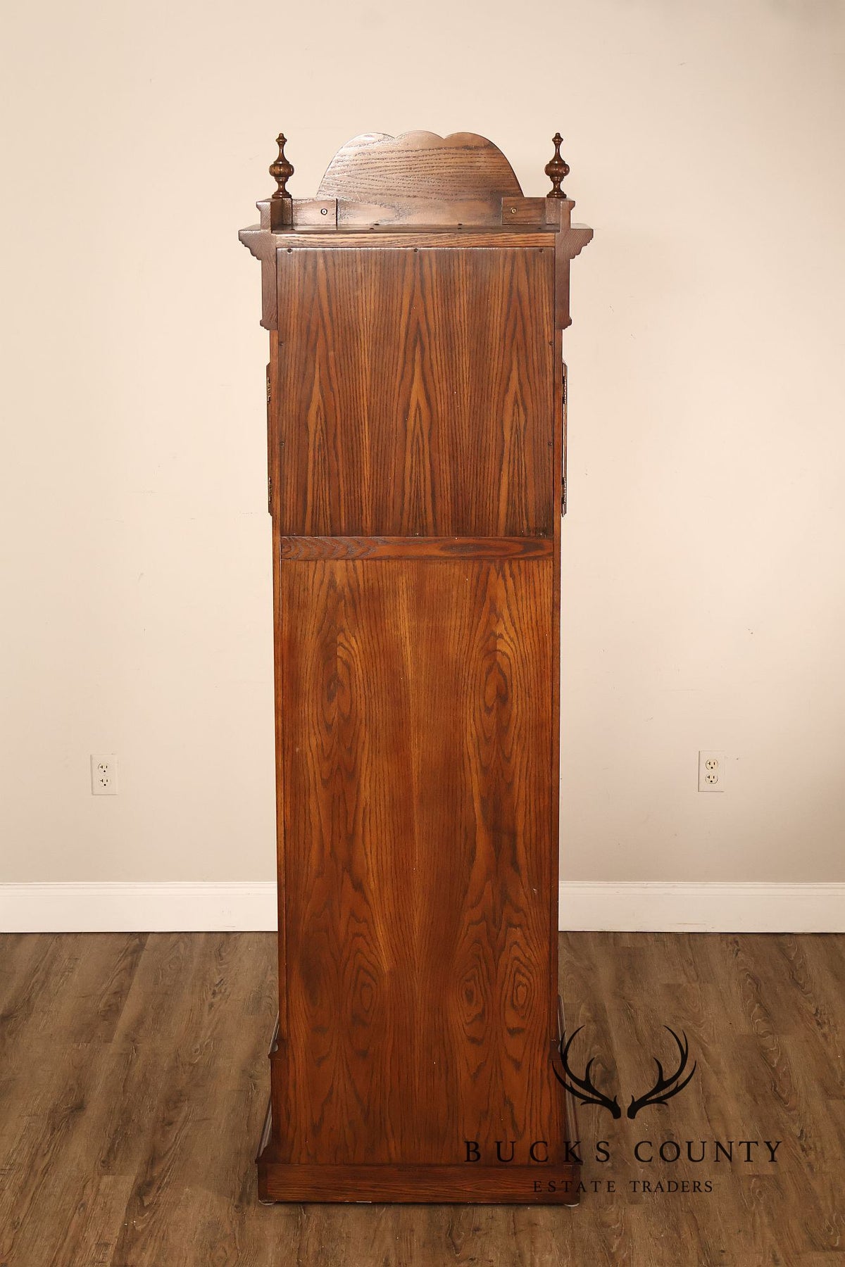 Sligh Traditional Oak Triple Chime Grandfather Clock With Moon Phase Dial