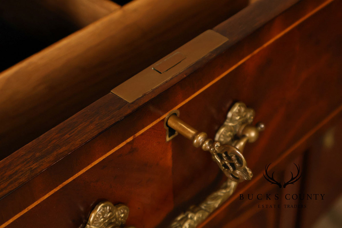 Jonathan Charles Mahogany Federal Style Credenza Sideboard With Brass Hardware