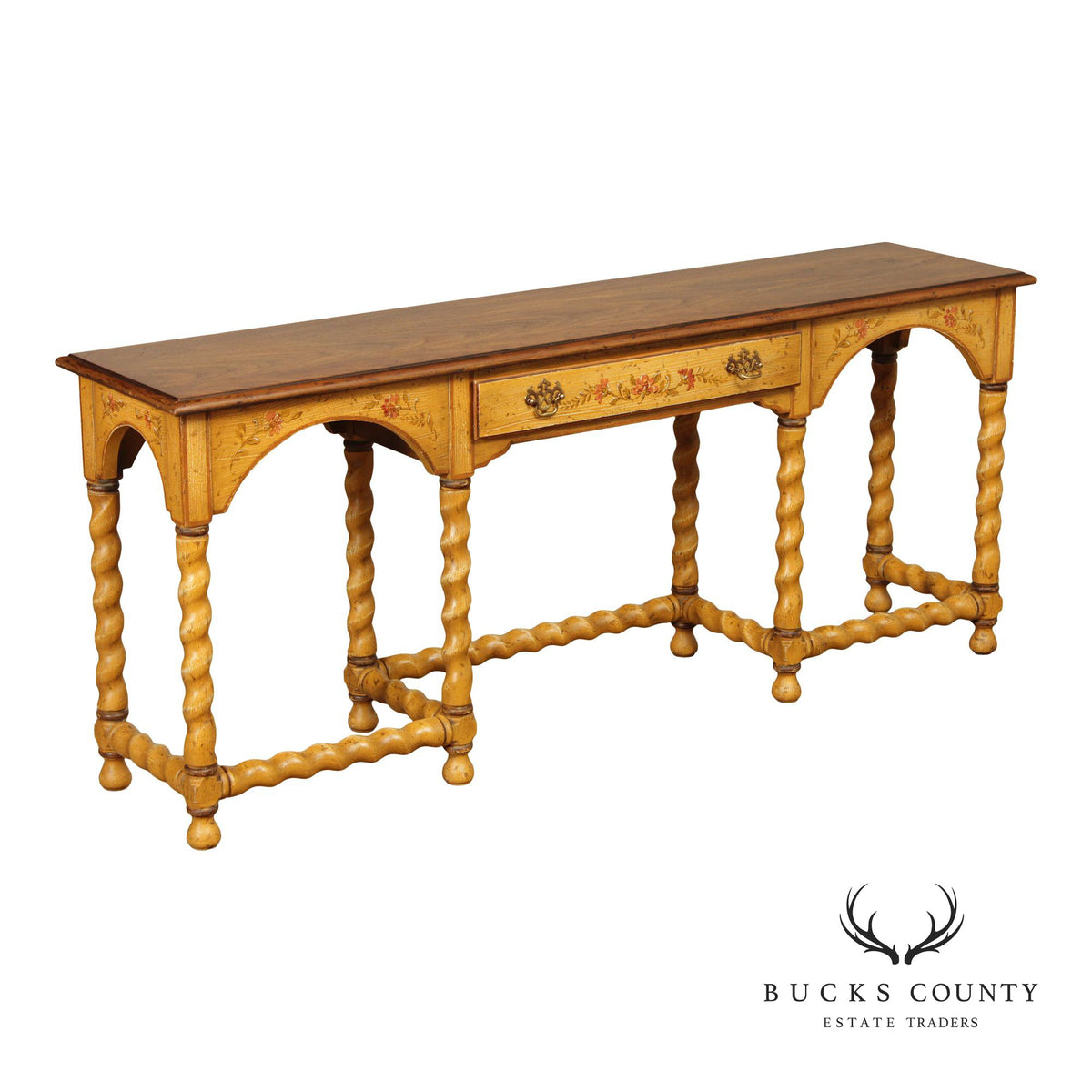 Heritage Country French Style Narrow Painted Console Table