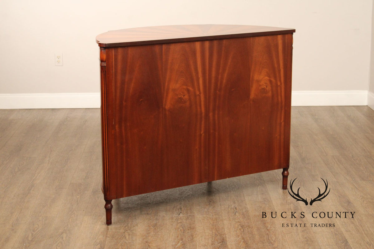 Georgian Style Demilune Cabinet With Starburst Inlay
