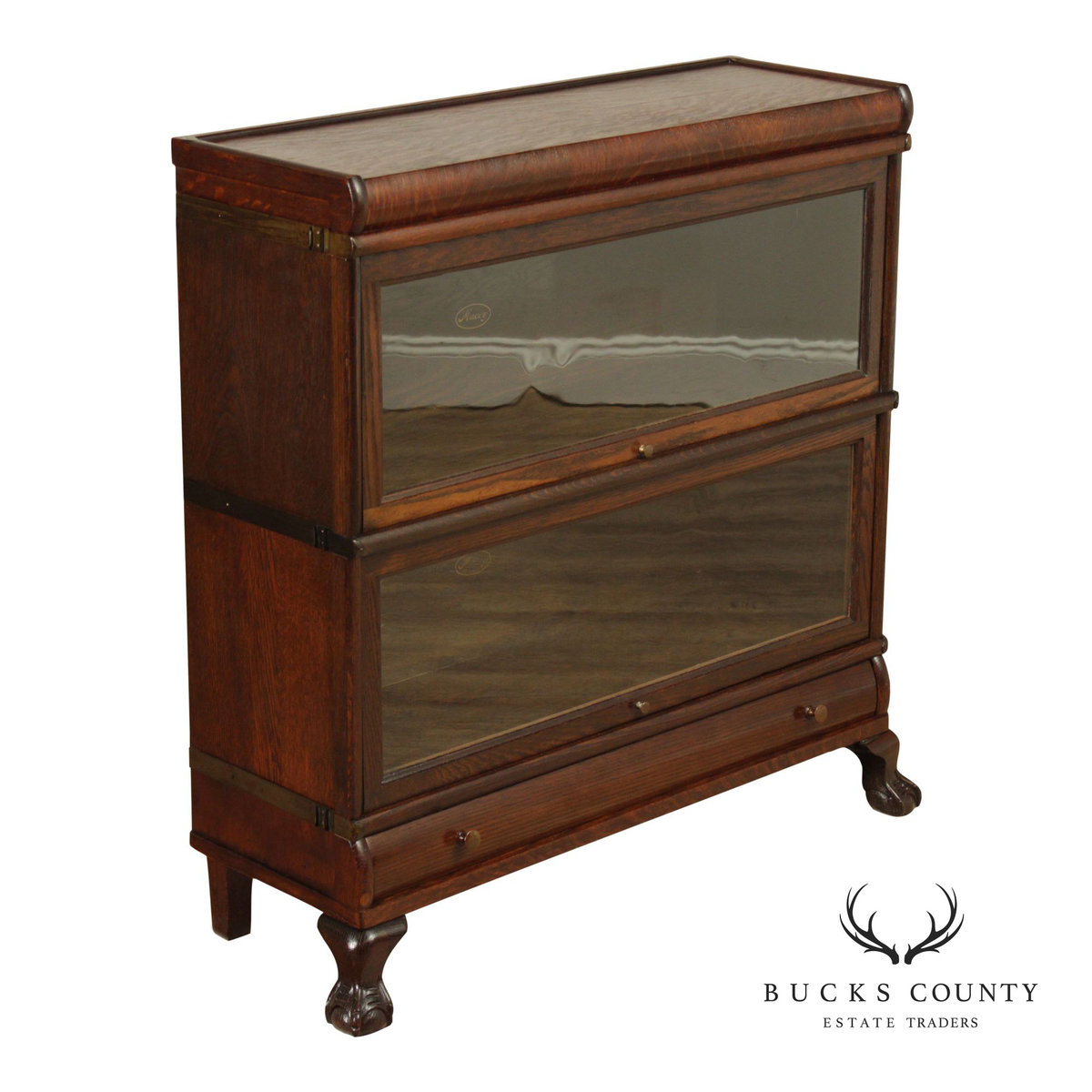 Macey Oak Two-Section Barrister Bookcase