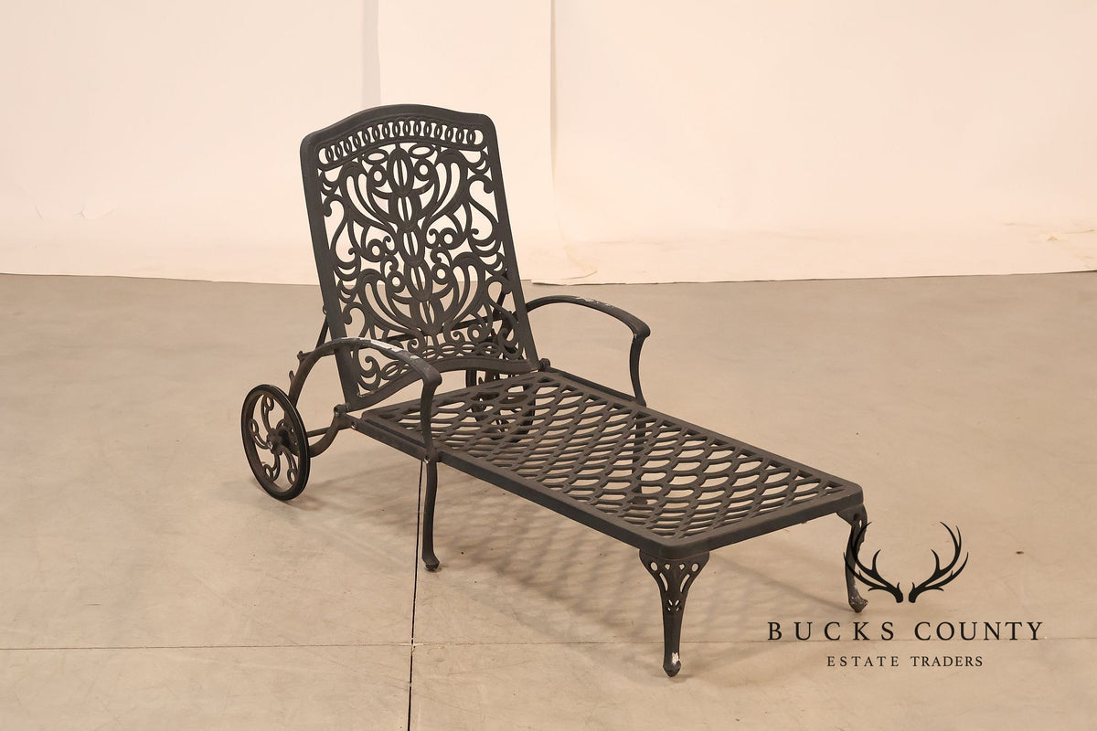 Hanamint Tuscany Pair Of Cast Aluminum Outdoor Chaise Lounge Chairs