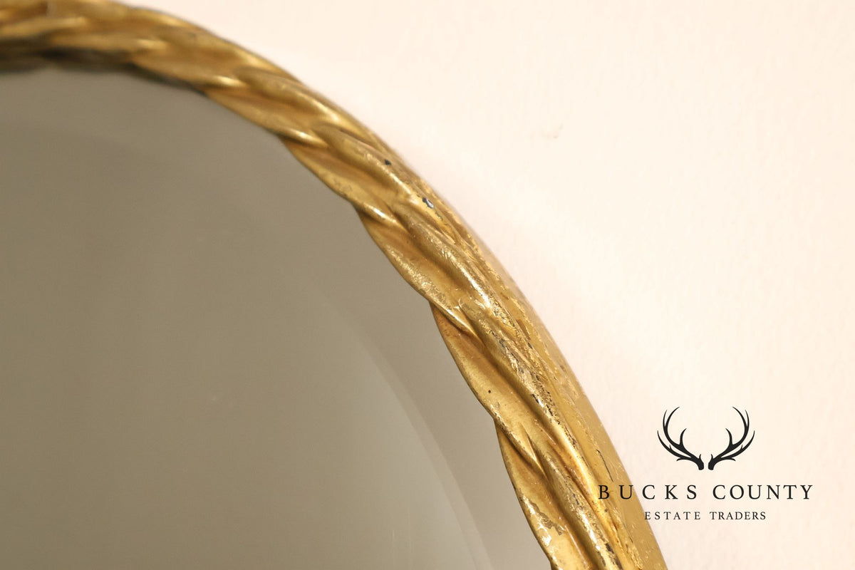 Contemporary Round Rope Twist Wall Mirror