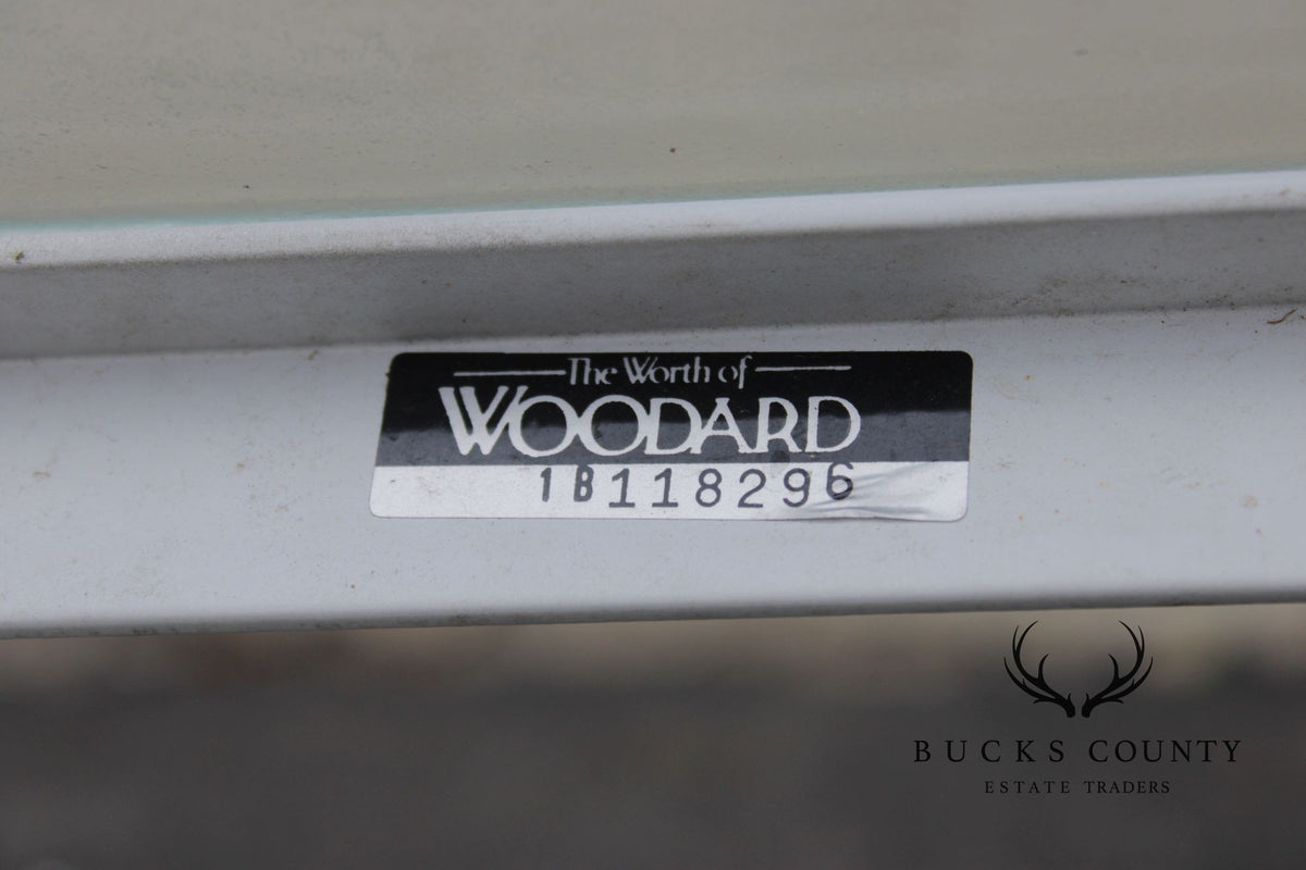 Woodard Glass Top Wrought Iron Patio Side Table