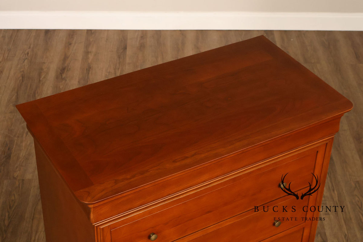 Louis Philippe Style Cherry Seven Drawer Tall Chest Of Drawers