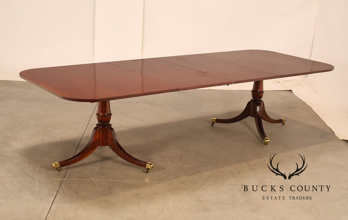 Federal Style Mahogany Double Pedestal Dining Table