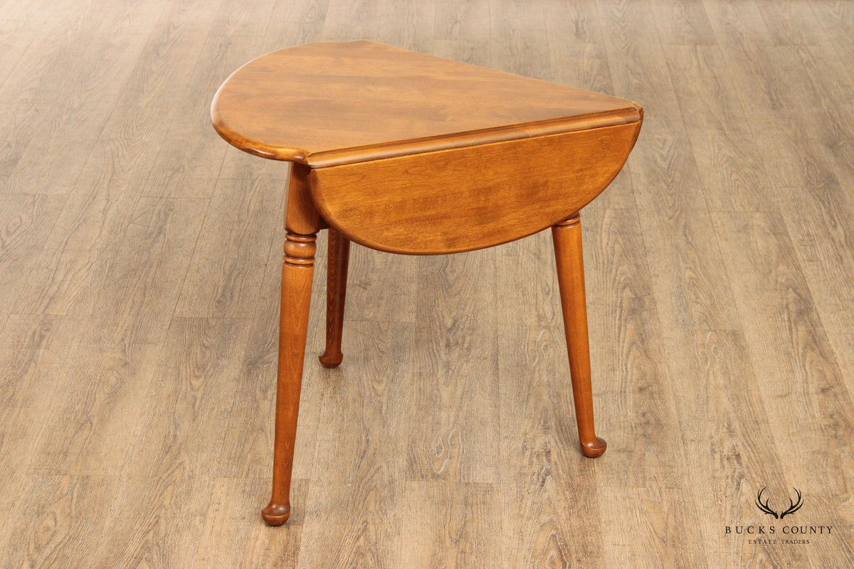 Ethan Allen American Traditional Maple Pair Drop Leaf Corner Tables