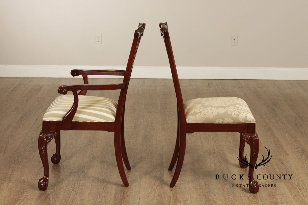 Ethan Allen 18th Century Mahogany Collection Set Of 8 Chippendale Style Dining Chairs