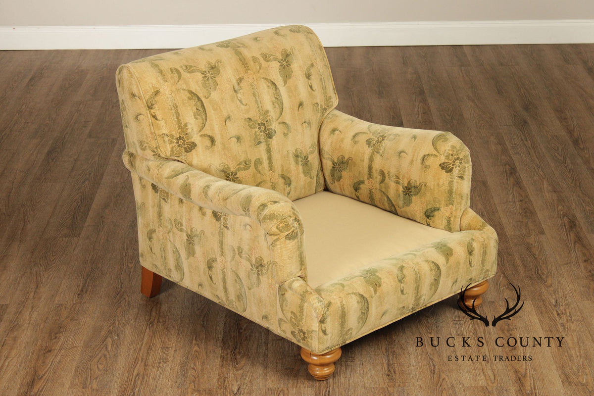Custom Upholstered Lounge Chair and Ottoman